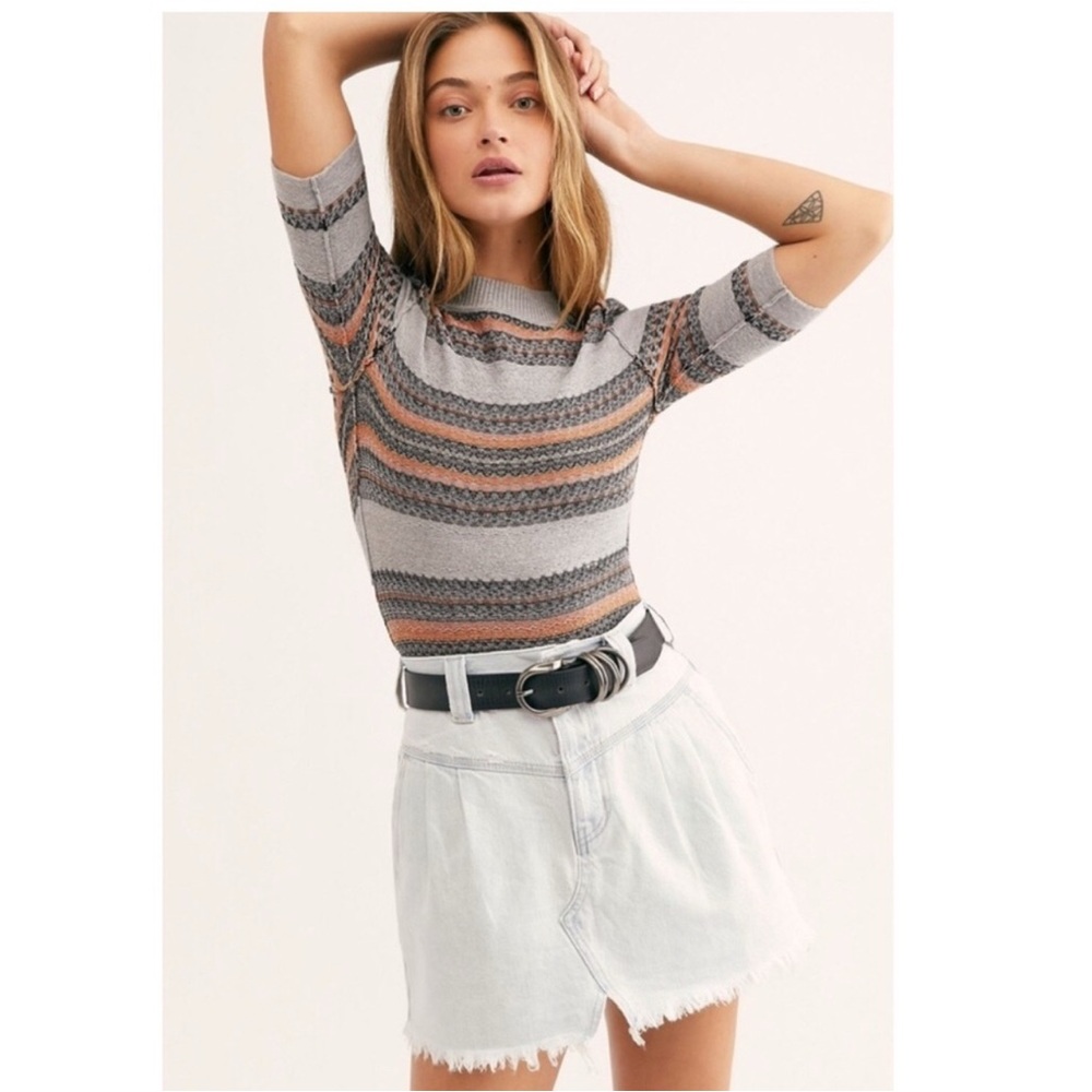 Free People | Side Car Mini Skirt Light Wash (Silver Lake)